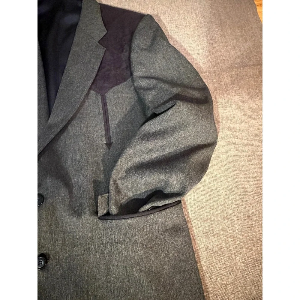 Circle S Blazer Mens 42R Gray Western Yoke Sport Coat Jacket Two Button Cowboy